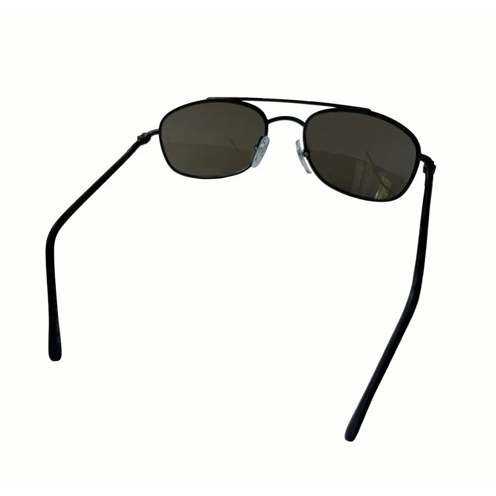 Geoffrey Beene Aviator Sunglasses Black Metal Frame Gray Lenses Unisex